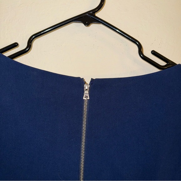 NWT Alice + Olivia Virgil Navy Blue Boat Neck Wrap Dress 12 - Picture 6 of 7